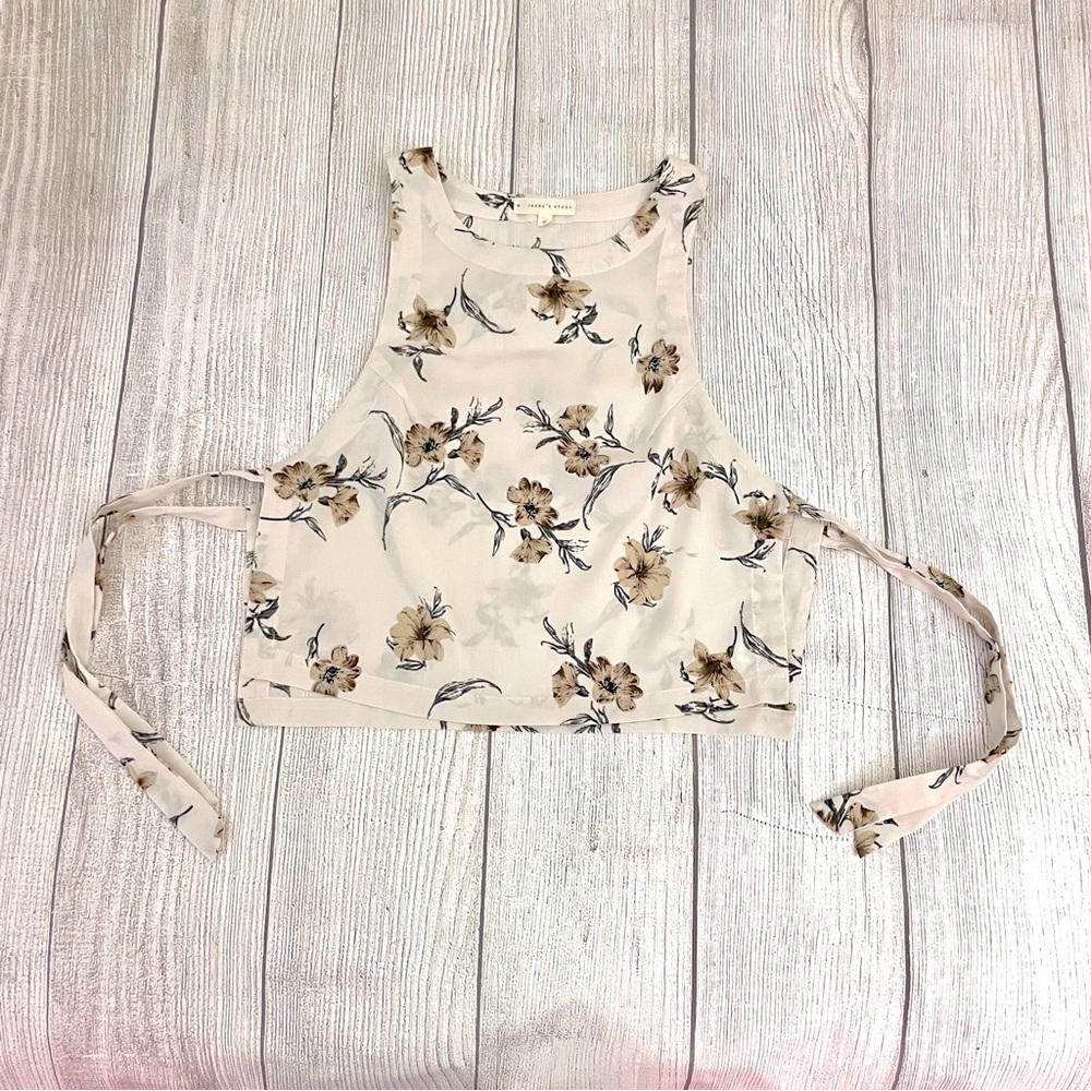 Floral Cream Crop Top